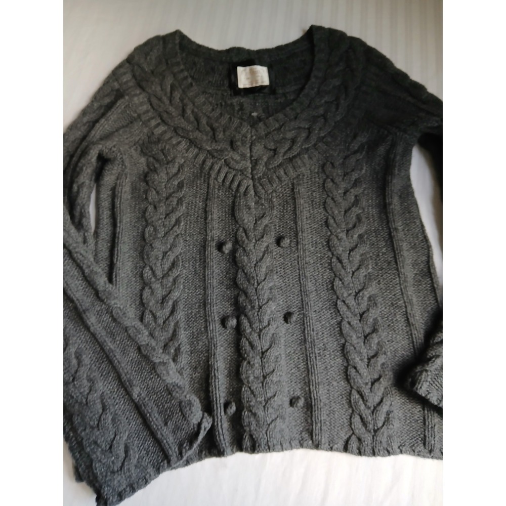 Vintage Old Navy Sweater Large Bobble Popcorn Cable Knit Lambswool Cozy Fall